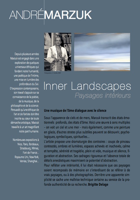 André Marzuk expose sa dernière série : « Inner Landscapes »