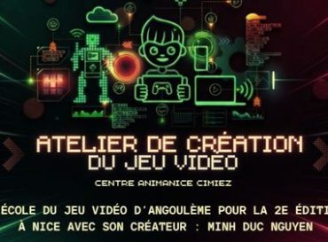 Atelier de création d’un jeu vidéo  – AnimaNice  Du 6 au 10 juillet 2026